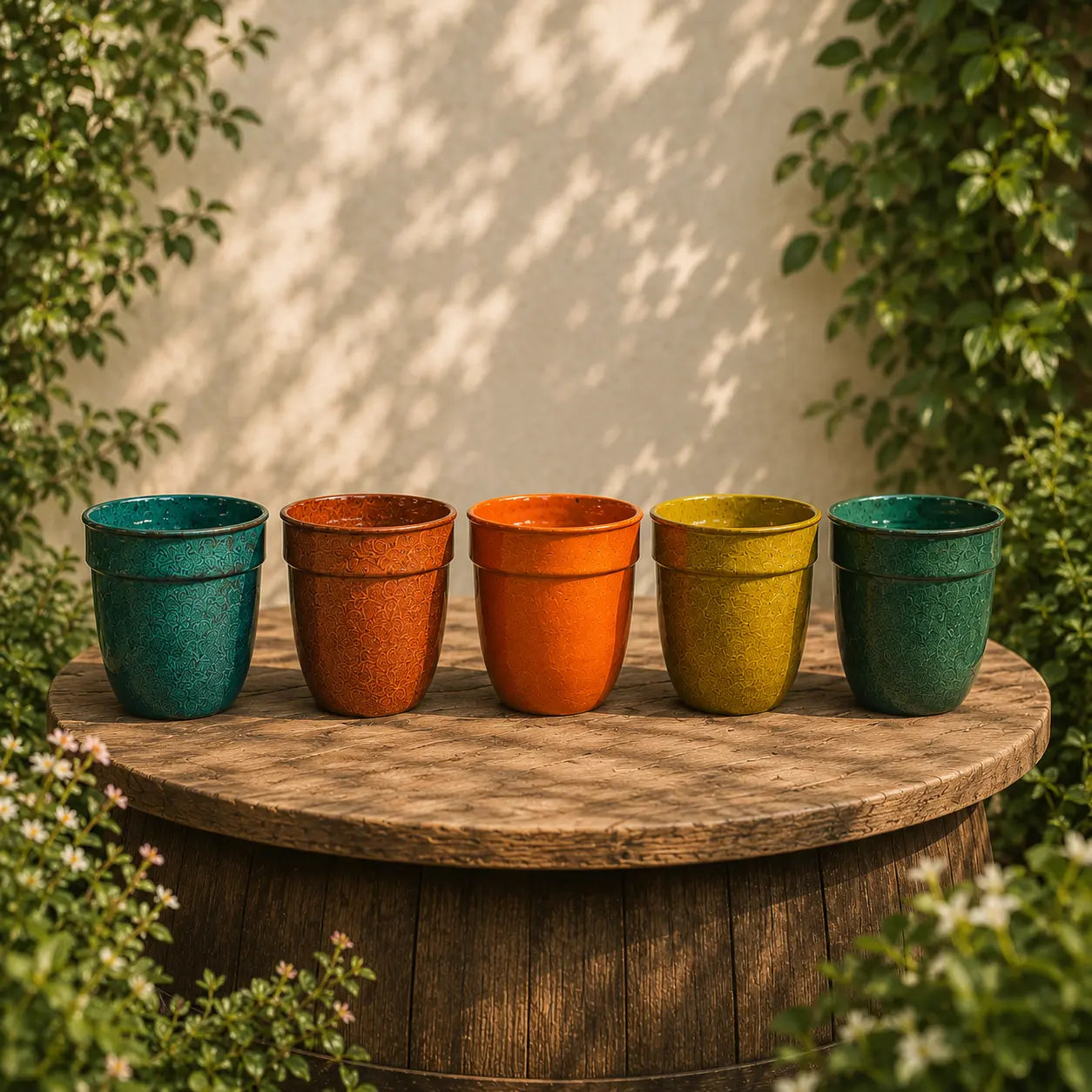 Round Planter Multi Colour Set of 5