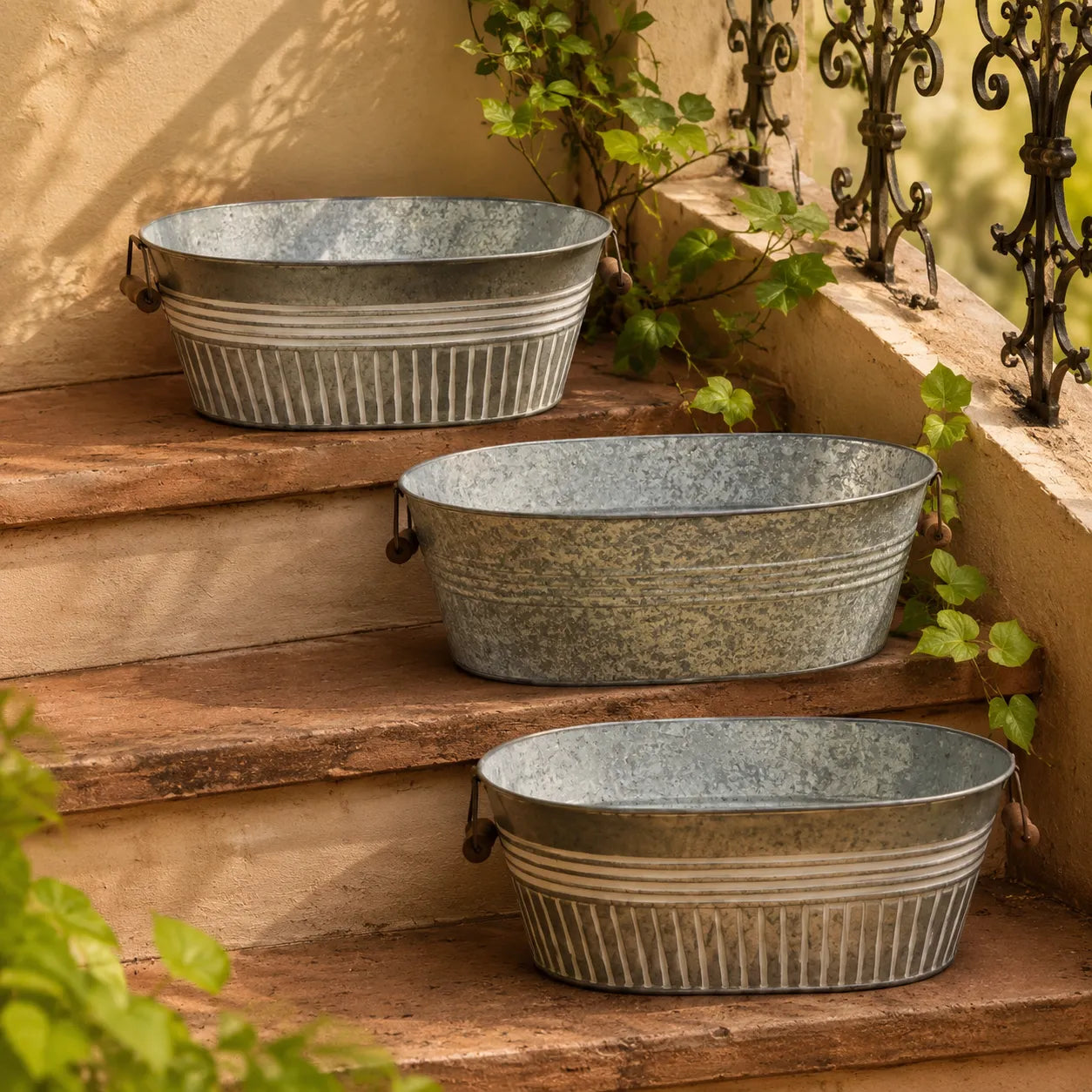 Assorted Oval Planter White Colour Set of 3
