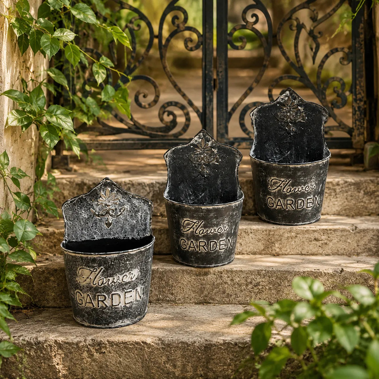 Assorted Wall Mount Planter Black Colour Set of 3