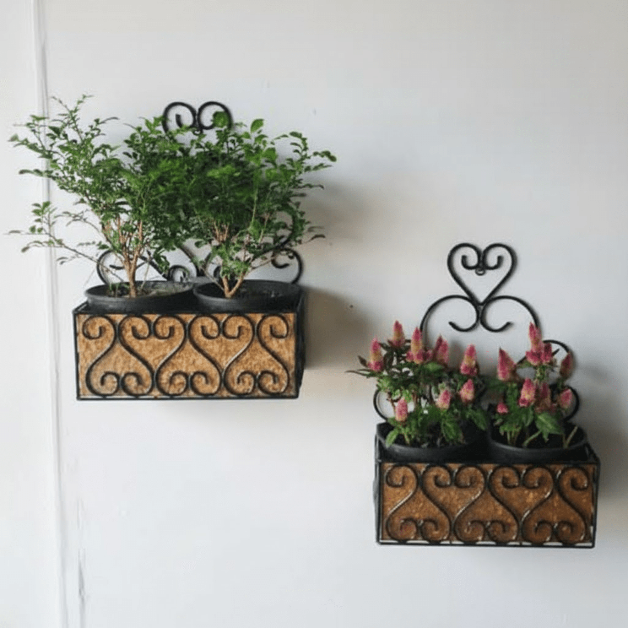 Scroll Wall Planters ~ Set of 2