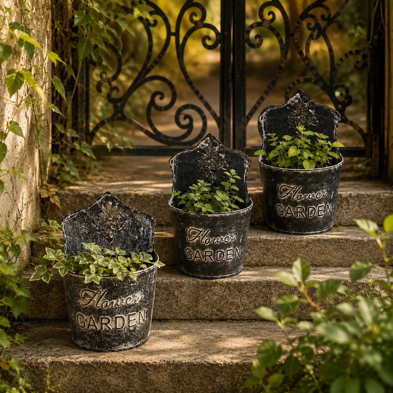 Assorted Wall Mount Planter Black Colour Set of 3