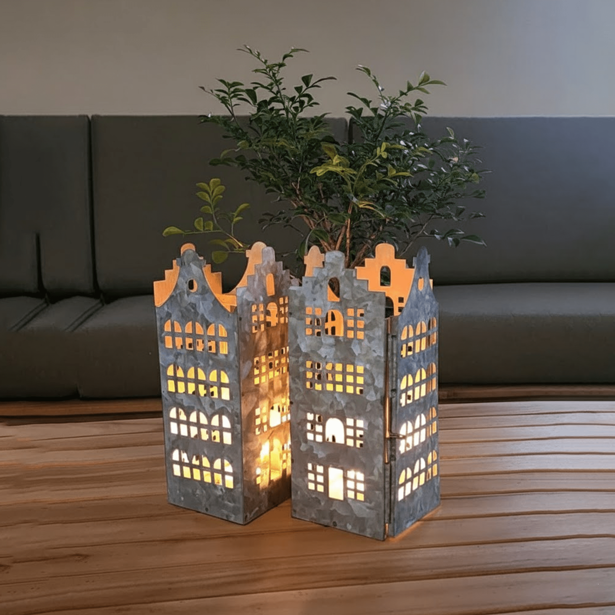 Dutch Hearth T-Light Lanterns ~ Set of 2