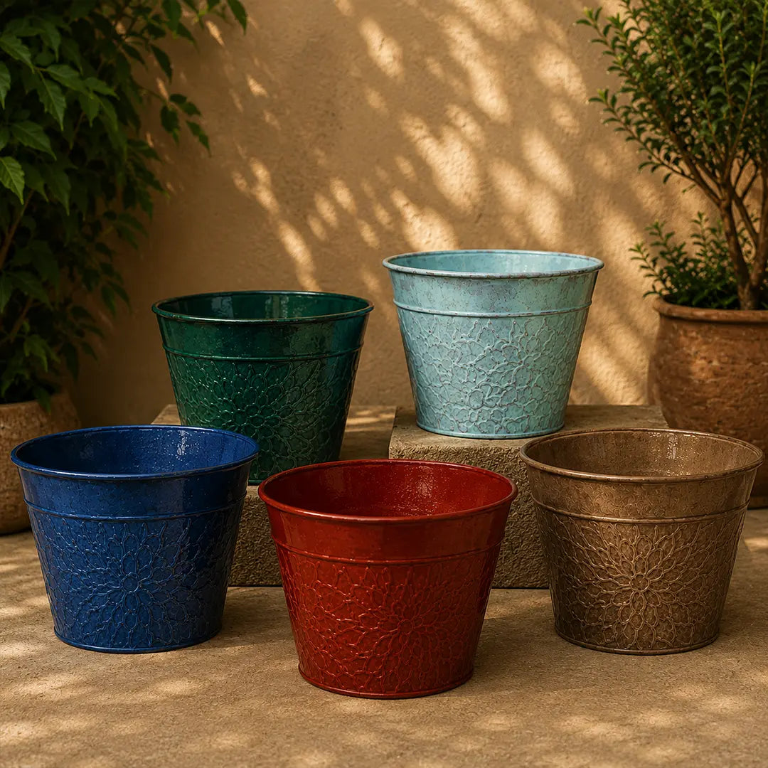 Round Planter Multi Colour Set of 5