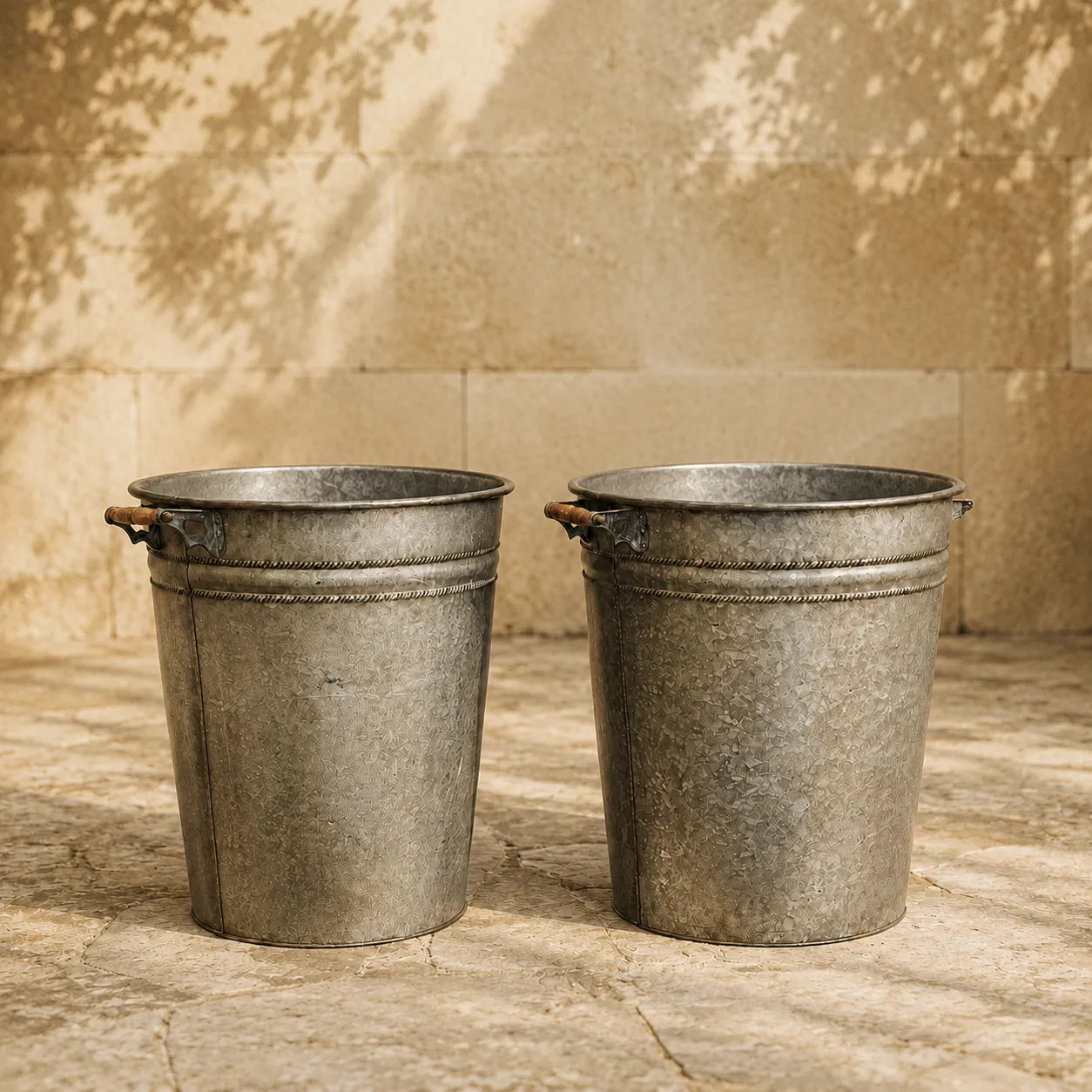 Big Round With Handle Planters Set of 2