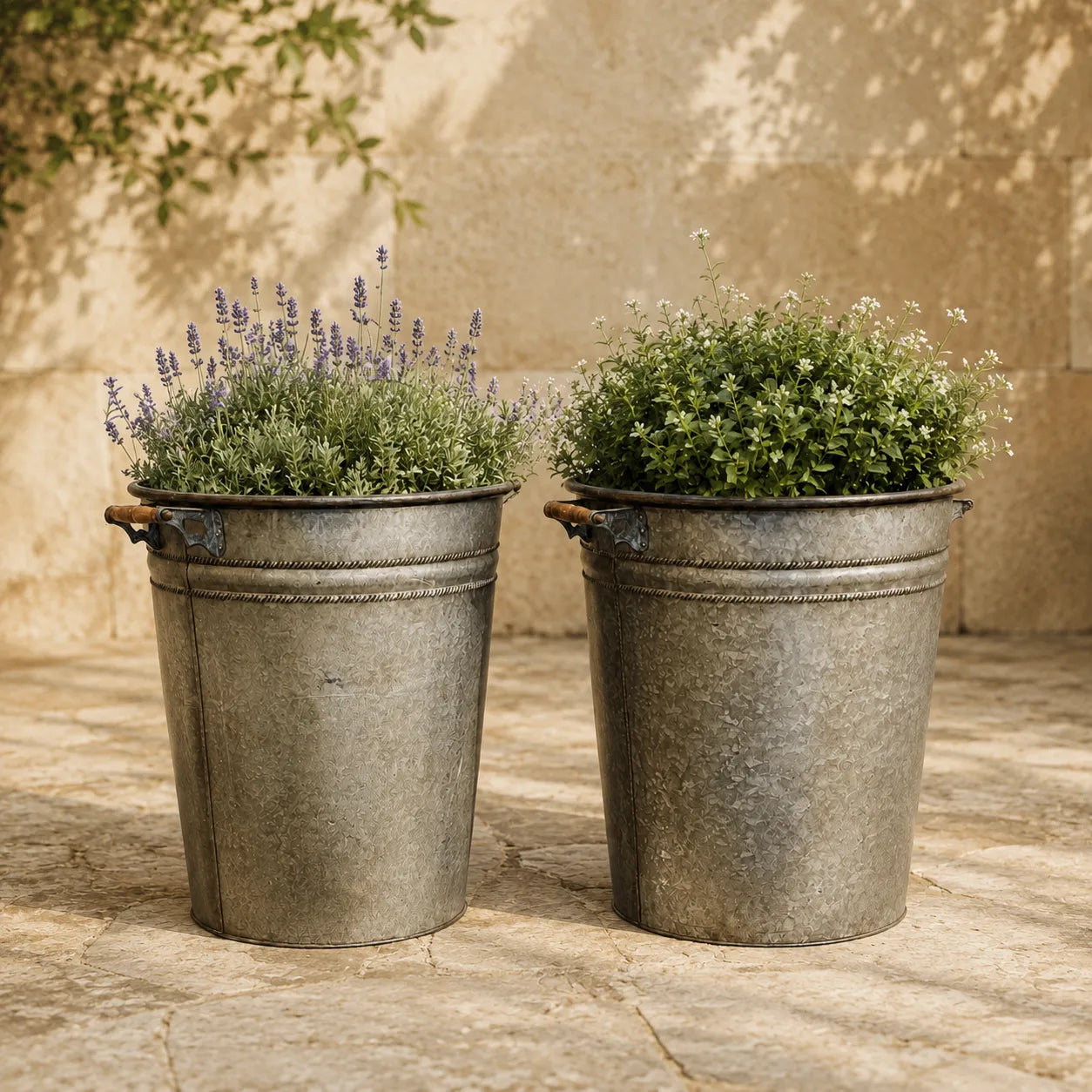 Big Round With Handle Planters Set of 2