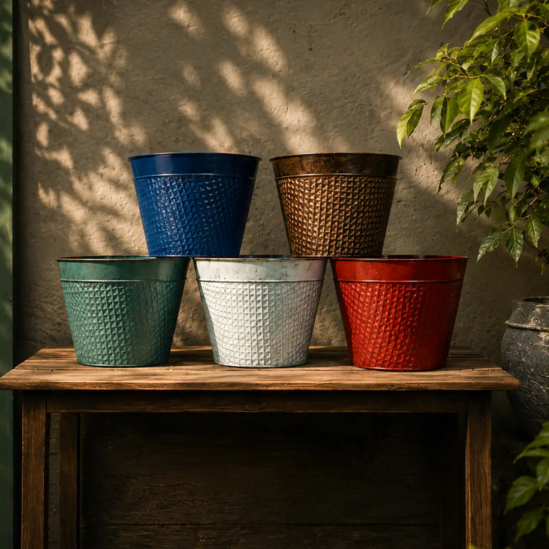 Round Planter Multi Colour Set of 5
