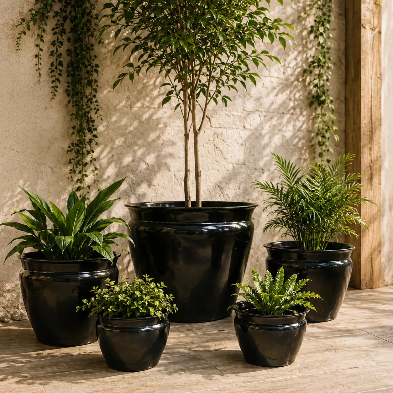 Round Planter Dark Brown Colour Set of 5
