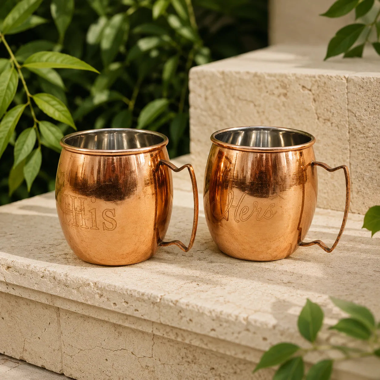 Copper Mug Planters for Geranium's (Set of 2)