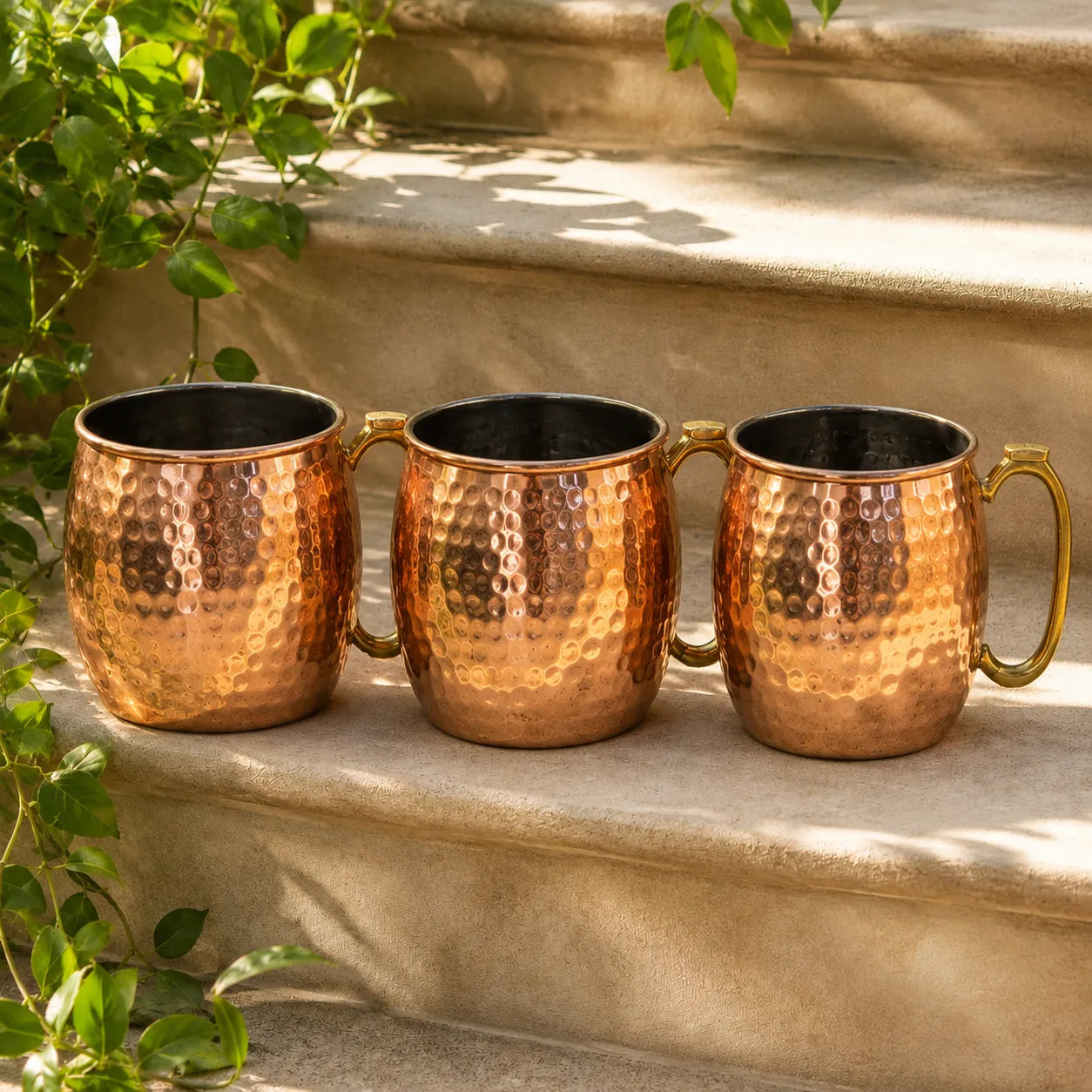 Copper Mug Planters for Geranium's (Set of 3)