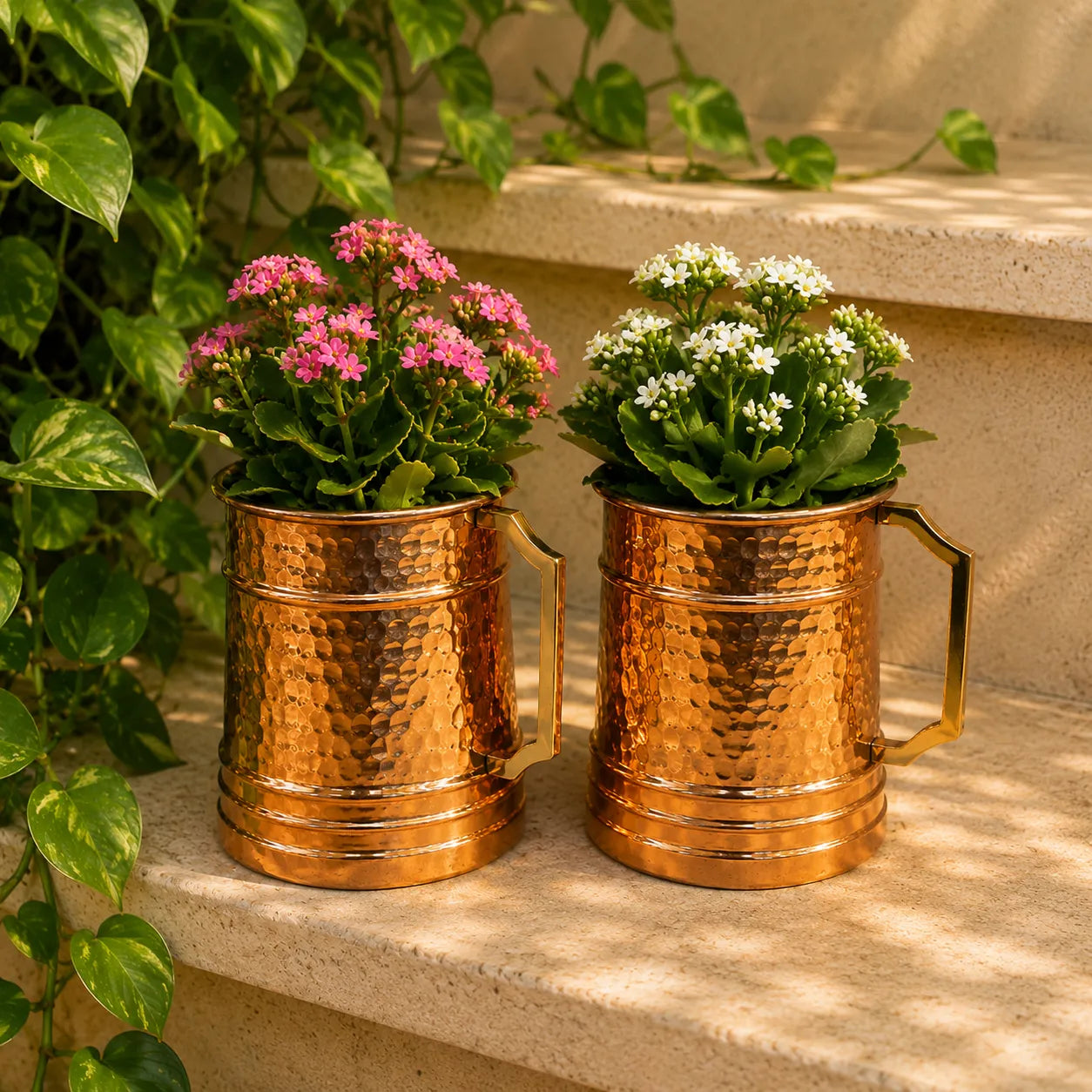 Copper Mug Planters for Geranium's