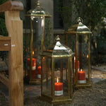 Umbrella Lantern - Hexagonal Shiny Brass Finish