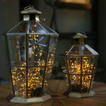 Bevelled Glass Octagonal Lantern Matt Brass Finish