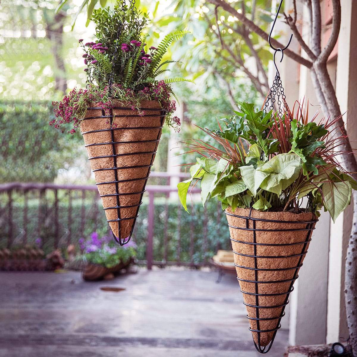 cone shaped hanging planter Conical Hanging Planter Basket for Balcony Plants