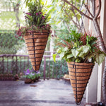 Conical Hanging Baskets ~ With Coco Liners (Set of 2)