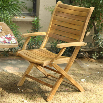 Foldable Pure Teakwood Paris Chair with arms