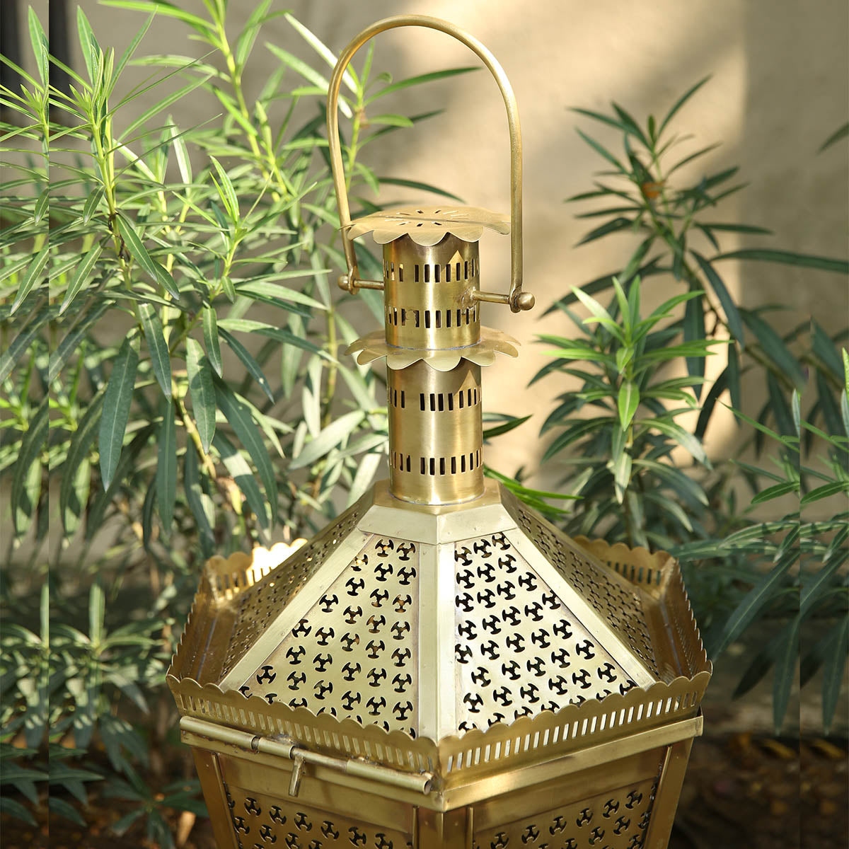 Morrocan Lanterns Satin Brass Finish – Earth Garden