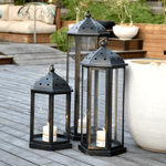 Umbrella Lantern - Hexagonal Zinc Finish